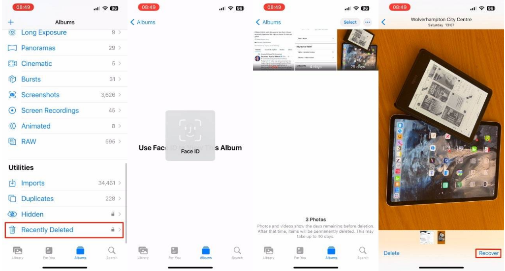 阿鲁科尔沁苹果14维修分享 iPhone14 上恢复已删除的照片 