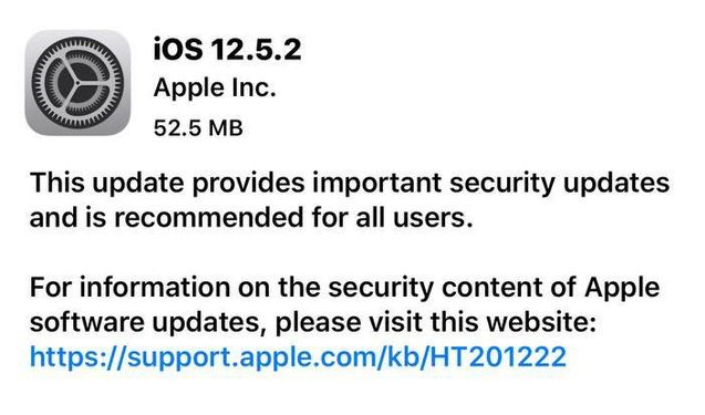 阿鲁科尔沁苹果手机维修分享iOS12.5.2发布，建议所有老苹果用户安装 